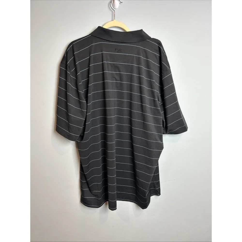 Cutter Buck Black Striped Polo Shirt Grayhawk Golf Club Logo Size XXL‎